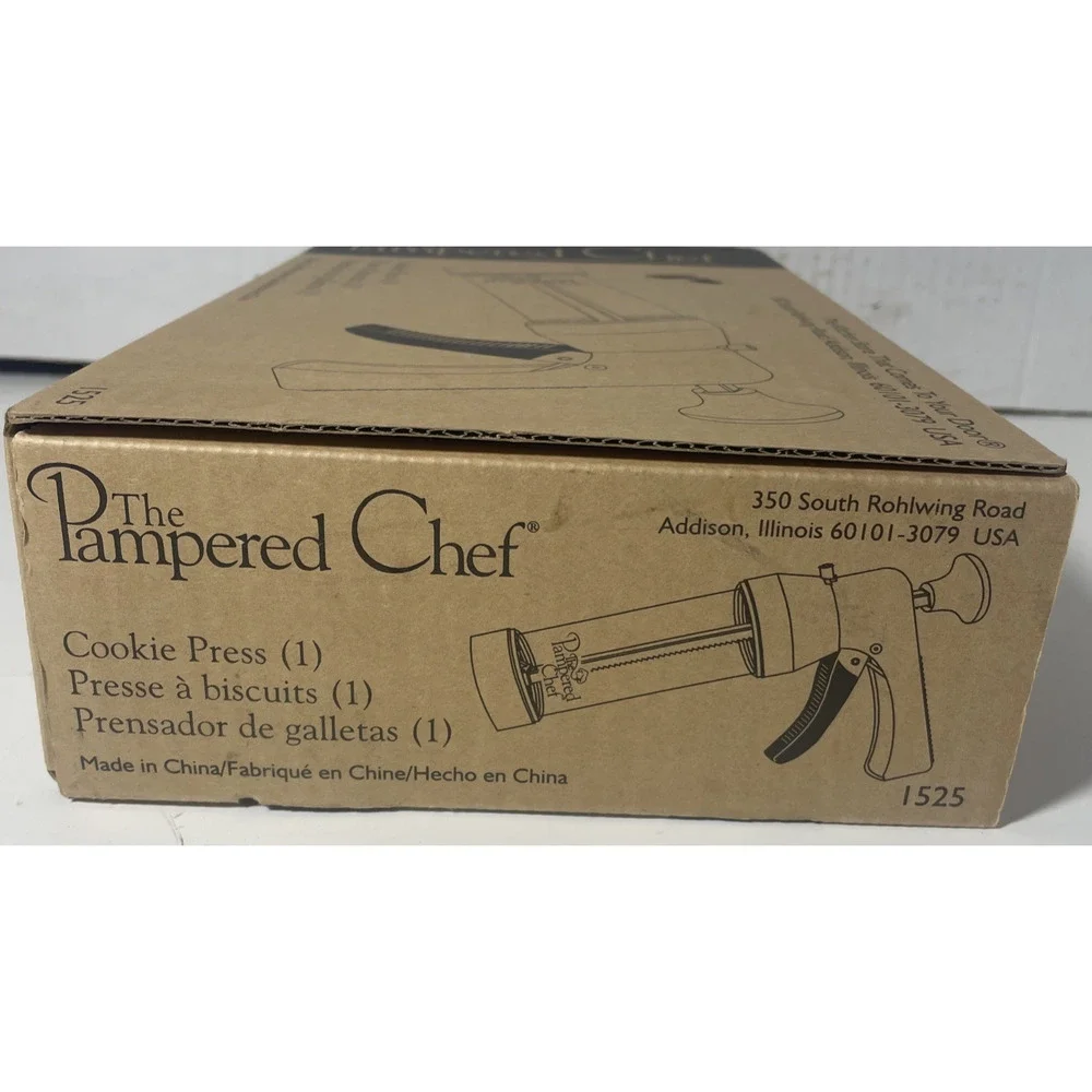 Pampered Chef Cookie Press Item# 1525 With 16 Decorative Discs Complete Set